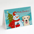 Snowman with Golden Retriever Greeting Cards Pack of 8 Blank Cards with Envelopes Whimsical A7 Size 5x7