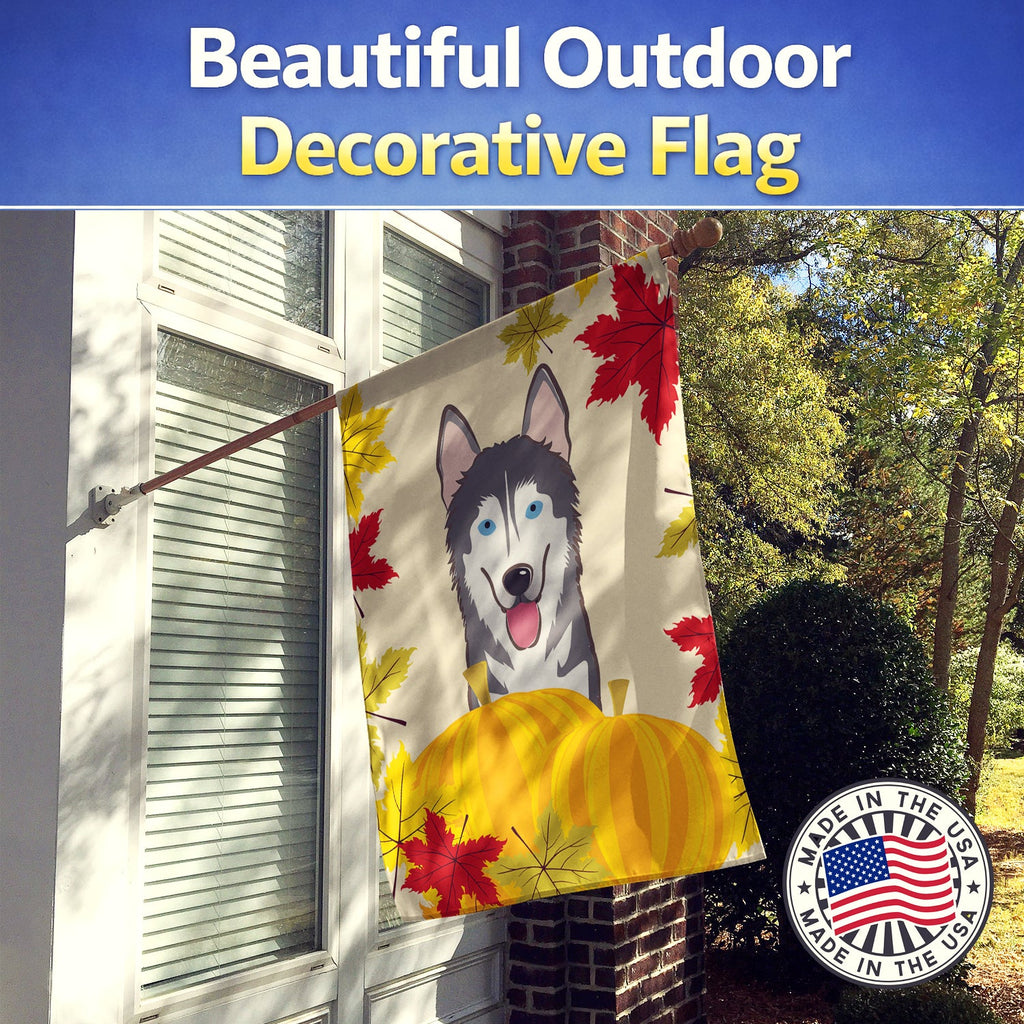 Alaskan Malamute Thanksgiving House Flag 28x40 Porch Sleeve Pole Decorative Outside Yard Banner Artwork Wall Hanging, Polyester