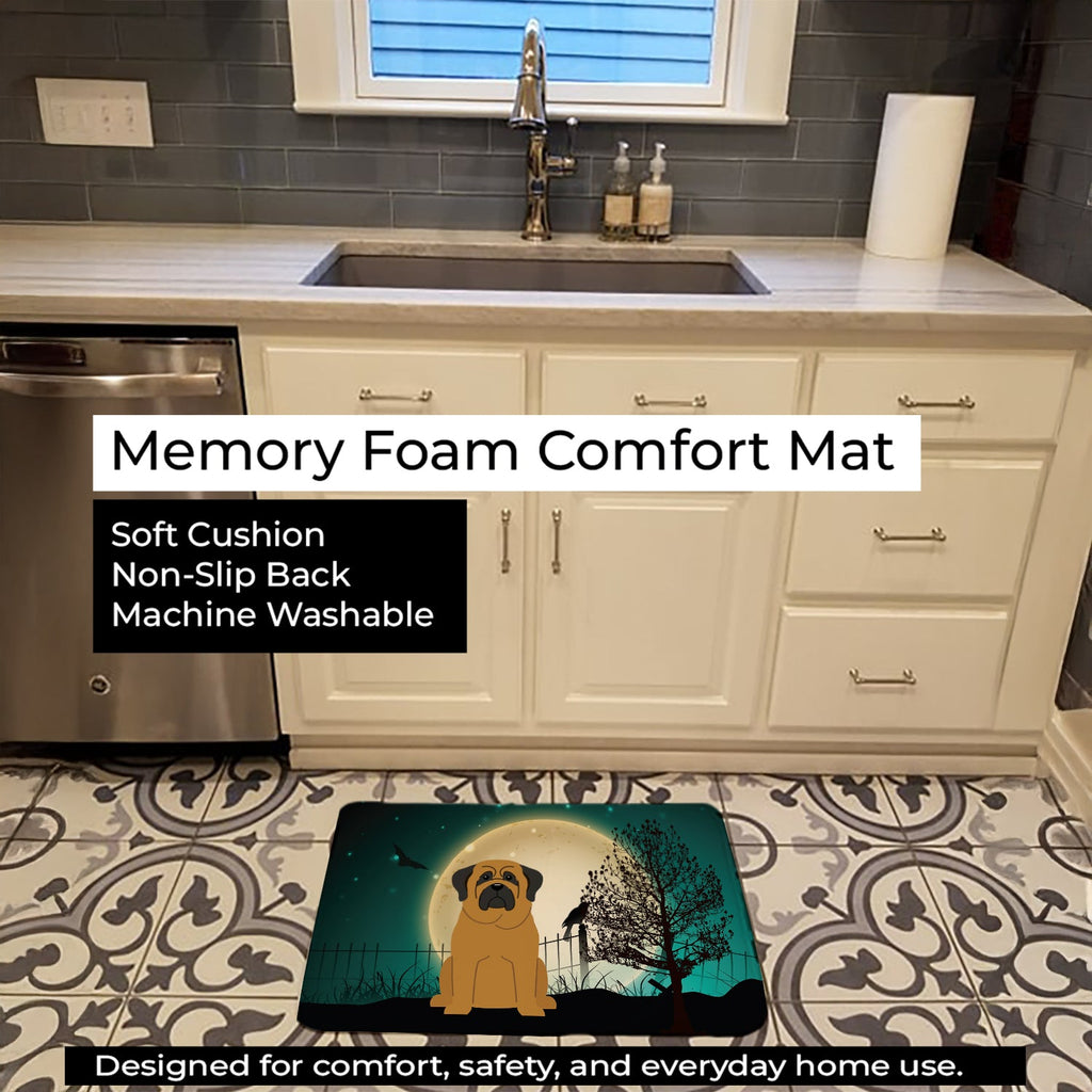 Halloween Scary Mastiff Memory Foam Kitchen Mat Machine Washable Anti-Fatigue Cushion Comfort Bath or Kitchen Rug