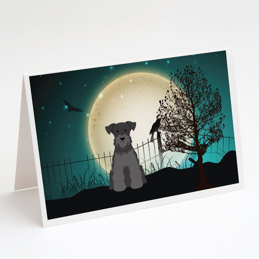 Halloween Scary Miniature Schnauzer Black Greeting Cards Pack of 8 Blank Cards with Envelopes Whimsical A7 Size 5x7