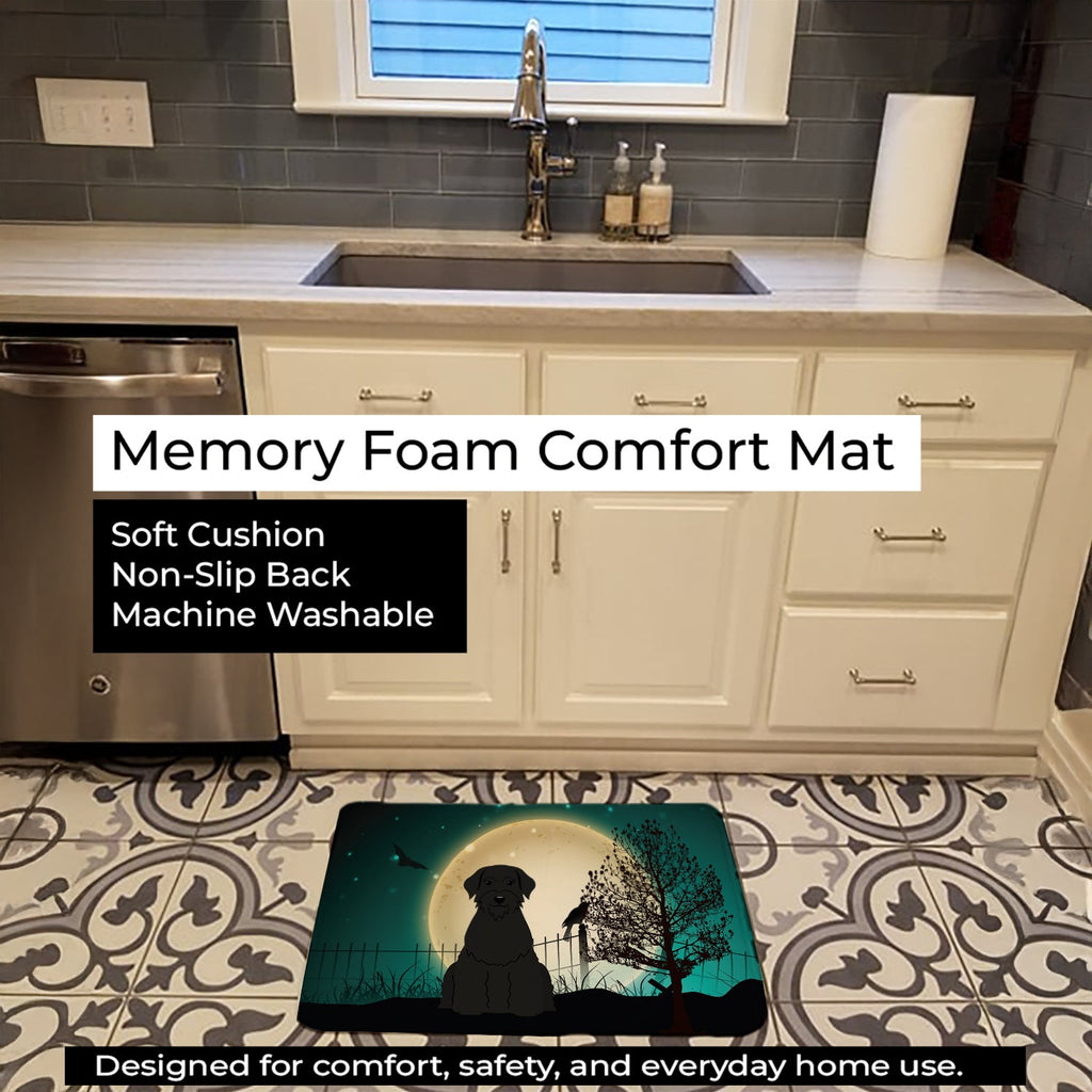 Halloween Scary Giant Schnauzer Memory Foam Kitchen Mat Machine Washable Anti-Fatigue Cushion Comfort Bath or Kitchen Rug