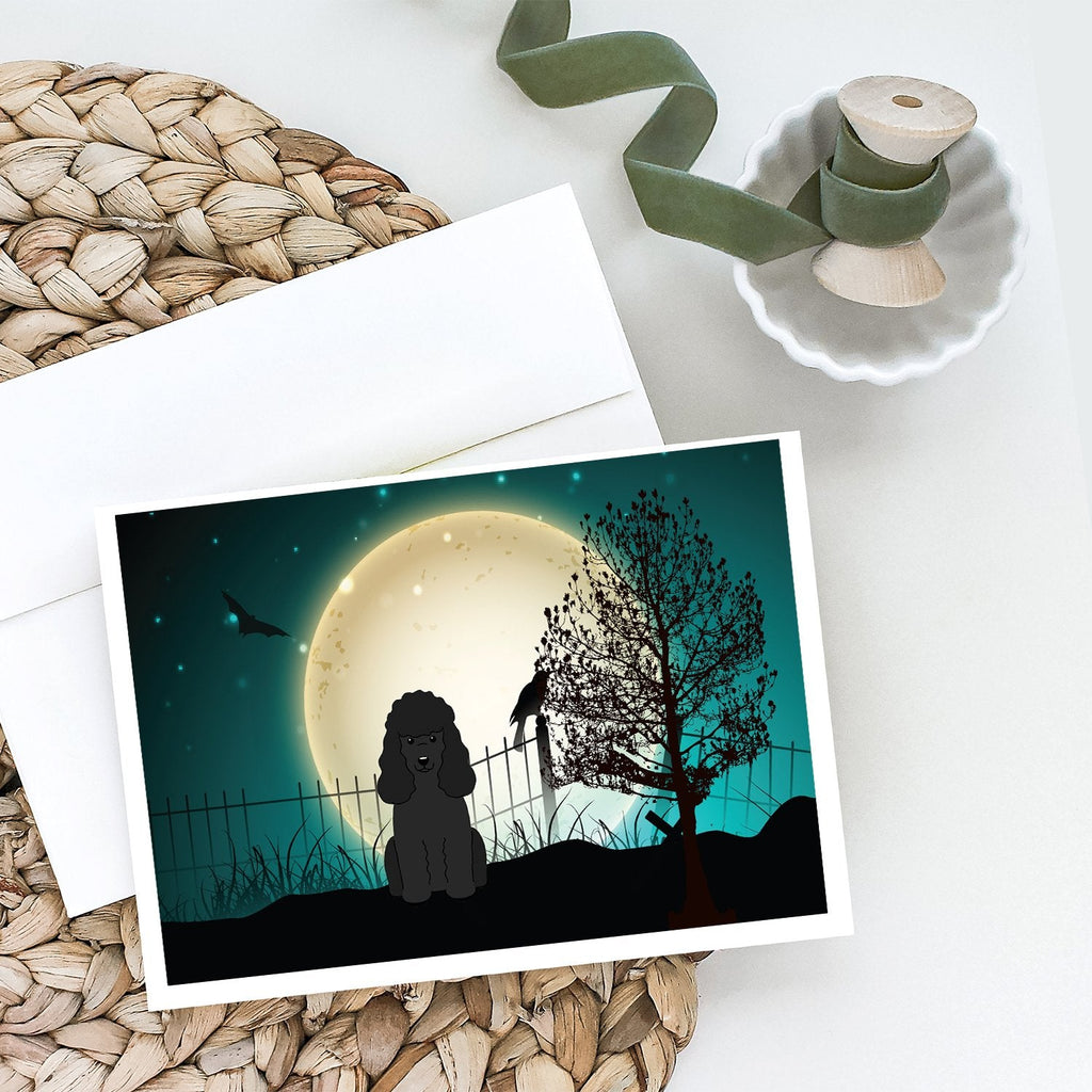 Halloween Scary Poodle Black Greeting Cards Pack of 8 Blank Cards with Envelopes Whimsical A7 Size 5x7