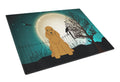 Halloween Scary Cocker Spaniel Red Cutting Board Tempered Glass Kitchen Cutting Surface, Heat Resistant Chopping, Non-Slip Feet, Food Prep & Serving