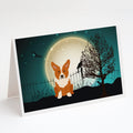 Halloween Scary Corgi Greeting Cards Pack of 8 Blank Cards with Envelopes Whimsical A7 Size 5x7