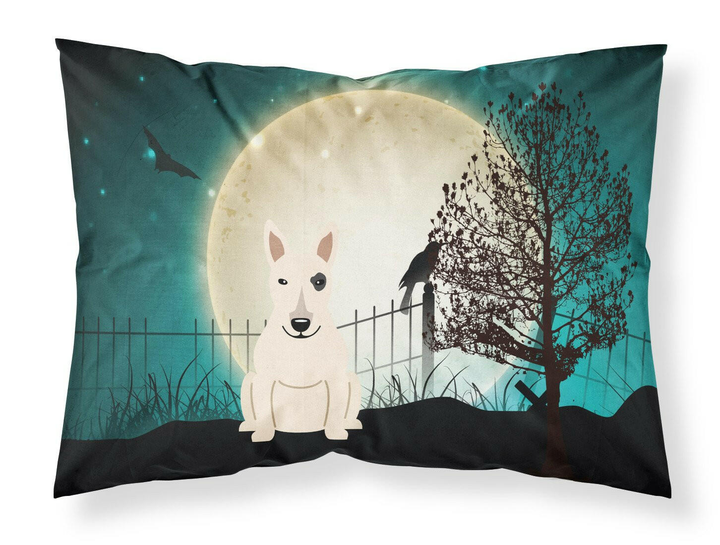 Halloween Scary Bull Terrier White Standard Pillowcase Lightweight Super Soft Easy Care Decorative Artwork Pillowcase, Standard