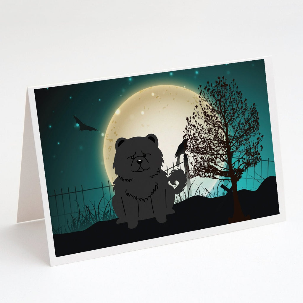 Halloween Scary Chow Chow Black Greeting Cards Pack of 8 Blank Cards with Envelopes Whimsical A7 Size 5x7