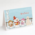 Merry Christmas Carolers South Russian Sheepdog Greeting Cards Pack of 8 Blank Cards with Envelopes Whimsical A7 Size 5x7