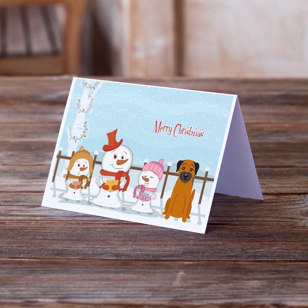 Merry Christmas Carolers Border Terrier Greeting Cards Pack of 8 Blank Cards with Envelopes Whimsical A7 Size 5x7