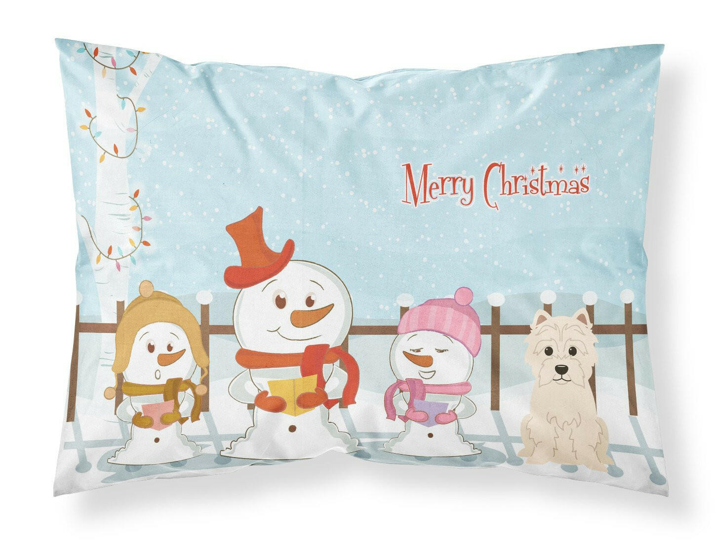 Merry Christmas Carolers Westie Standard Pillowcase Lightweight Super Soft Easy Care Decorative Artwork Pillowcase, Standard