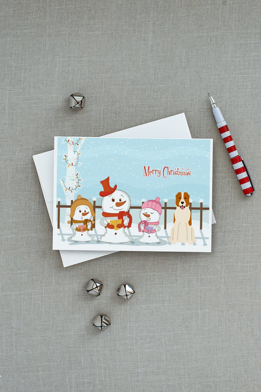 Merry Christmas Carolers Central Asian Shepherd Dog Greeting Cards Pack of 8 Blank Cards with Envelopes Whimsical A7 Size 5x7