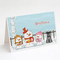 Merry Christmas Carolers Miniature Schnauzer Black Silver Greeting Cards Pack of 8 Blank Cards with Envelopes Whimsical A7 Size 5x7