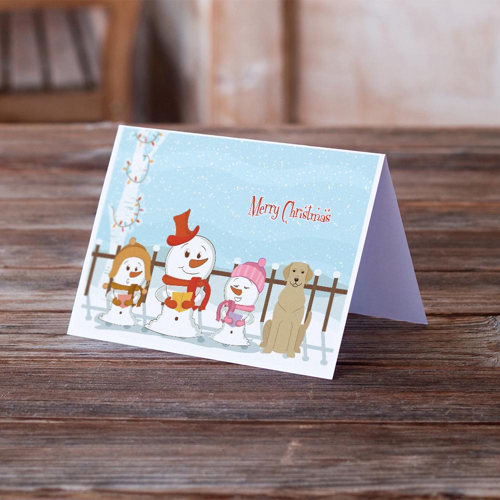 Merry Christmas Carolers Yellow Labrador Greeting Cards Pack of 8 Blank Cards with Envelopes Whimsical A7 Size 5x7