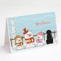 Merry Christmas Carolers Black Labrador Greeting Cards Pack of 8 Blank Cards with Envelopes Whimsical A7 Size 5x7