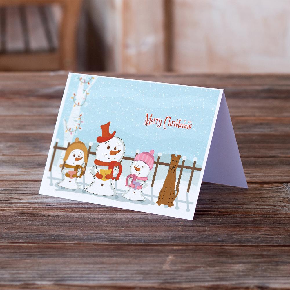 Merry Christmas Carolers Irish Terrier Greeting Cards Pack of 8 Blank Cards with Envelopes Whimsical A7 Size 5x7