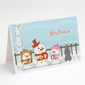 Merry Christmas Carolers Poodle Silver Greeting Cards Pack of 8 Blank Cards with Envelopes Whimsical A7 Size 5x7