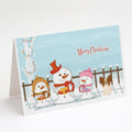Merry Christmas Carolers Papillon Red White Greeting Cards Pack of 8 Blank Cards with Envelopes Whimsical A7 Size 5x7