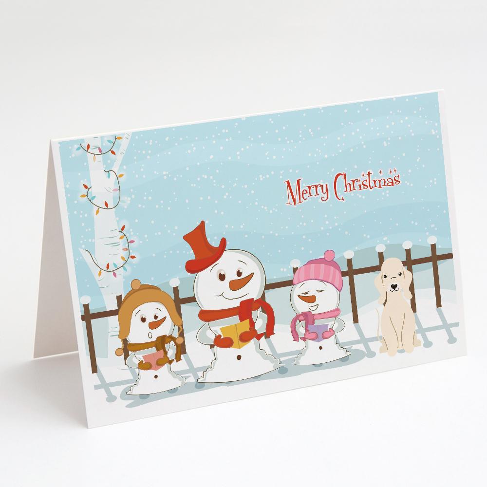 Merry Christmas Carolers Bedlington Terrier Sandy Greeting Cards Pack of 8 Blank Cards with Envelopes Whimsical A7 Size 5x7