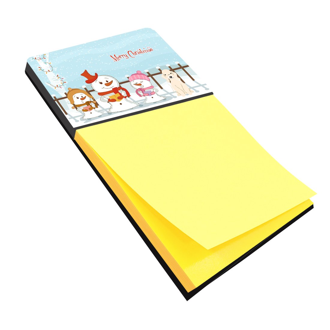 Merry Christmas Carolers Bedlington Terrier Sandy Watercolor Sticky Note Holder Refillable Dispenser Desk Accessory 3x3 Pad Gift