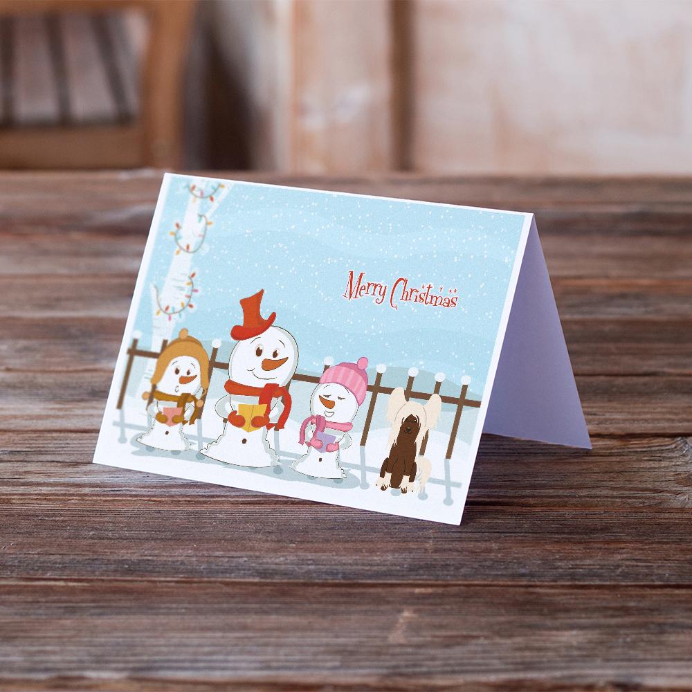 Merry Christmas Carolers Chinese Crested Cream Greeting Cards Pack of 8 Blank Cards with Envelopes Whimsical A7 Size 5x7