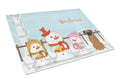 Merry Christmas Carolers Brindle Boxer Cutting Board Tempered Glass Kitchen Cutting Surface, Heat Resistant Chopping, Non-Slip Feet, Food Prep & Serving