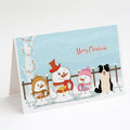 Merry Christmas Carolers Border Collie Black White Greeting Cards Pack of 8 Blank Cards with Envelopes Whimsical A7 Size 5x7