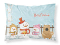 Merry Christmas Carolers Chow Chow Cream Standard Pillowcase Lightweight Super Soft Easy Care Decorative Artwork Pillowcase, Standard