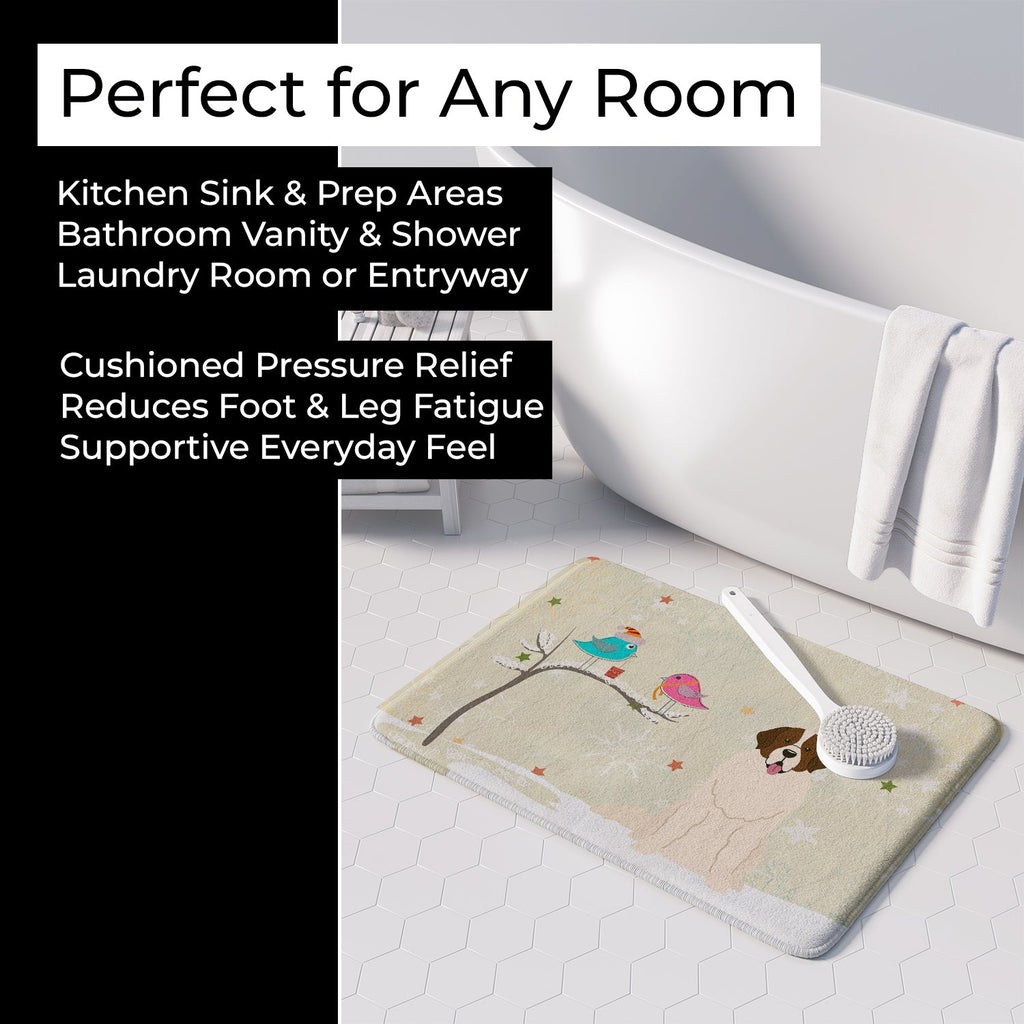 Christmas Presents between Friends Moscow Watchdog Memory Foam Kitchen Mat Machine Washable Anti-Fatigue Cushion Comfort Bath or Kitchen Rug