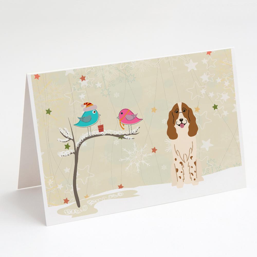 Christmas Presents between Friends Russian Spaniel Greeting Cards Pack of 8 Blank Cards with Envelopes Whimsical A7 Size 5x7