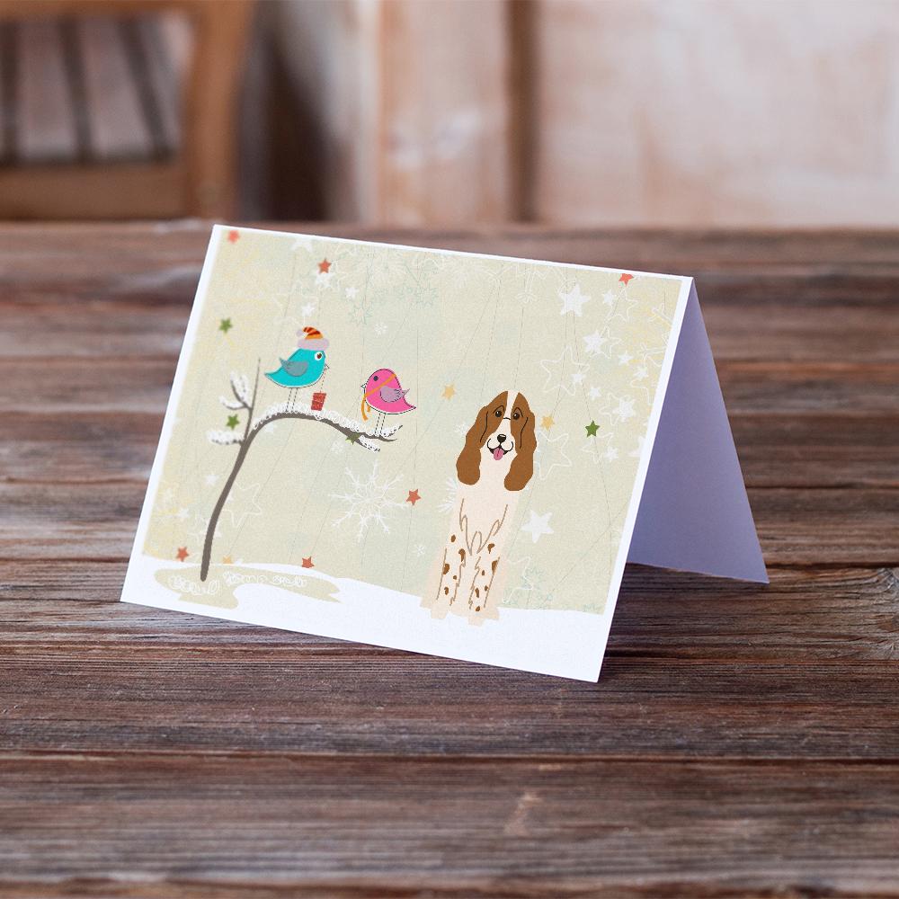 Christmas Presents between Friends Russian Spaniel Greeting Cards Pack of 8 Blank Cards with Envelopes Whimsical A7 Size 5x7