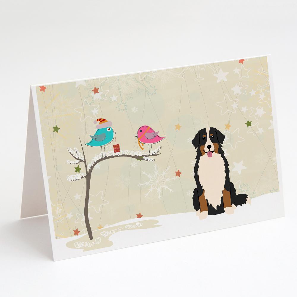 Christmas Presents between Friends Bernese Mountain Dog Greeting Cards Pack of 8 Blank Cards with Envelopes Whimsical A7 Size 5x7