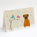 Christmas Presents between Friends Border Terrier Greeting Cards Pack of 8 Blank Cards with Envelopes Whimsical A7 Size 5x7