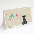 Christmas Presents between Friends Schnauzer - Black Greeting Cards Pack of 8 Blank Cards with Envelopes Whimsical A7 Size 5x7
