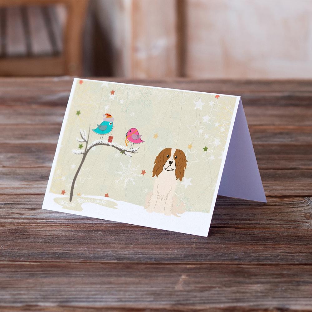 Christmas Presents between Friends Cavalier King Charles Spaniel Greeting Cards Pack of 8 Blank Cards with Envelopes Whimsical A7 Size 5x7