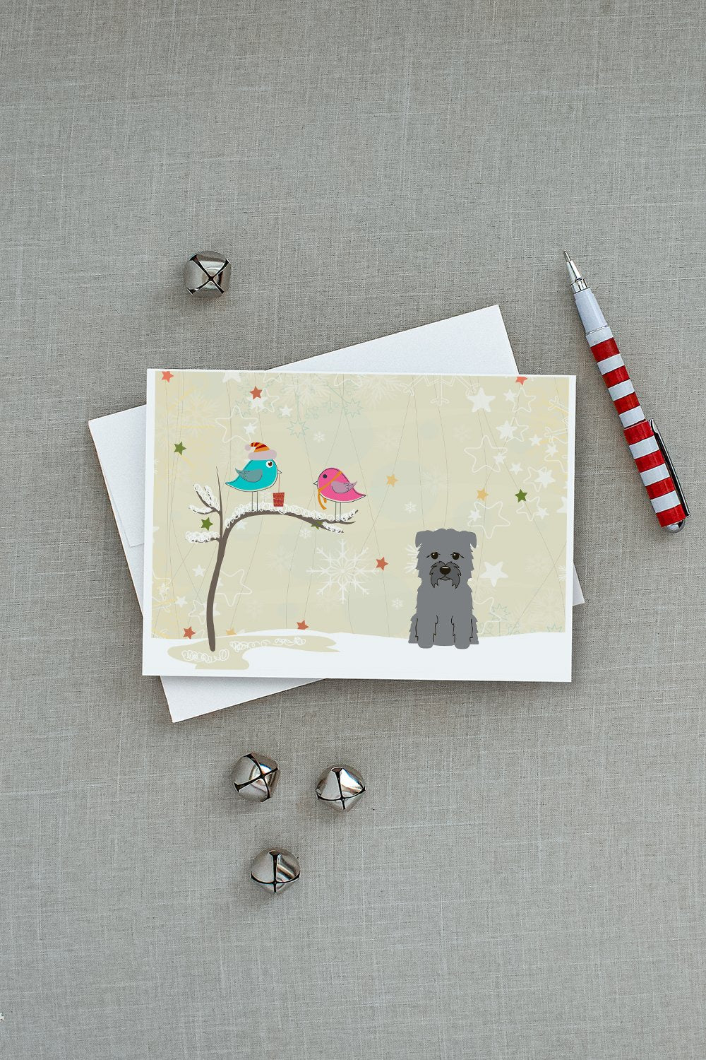 Christmas Presents between Friends Glen of Imal - Grey Greeting Cards Pack of 8 Blank Cards with Envelopes Whimsical A7 Size 5x7