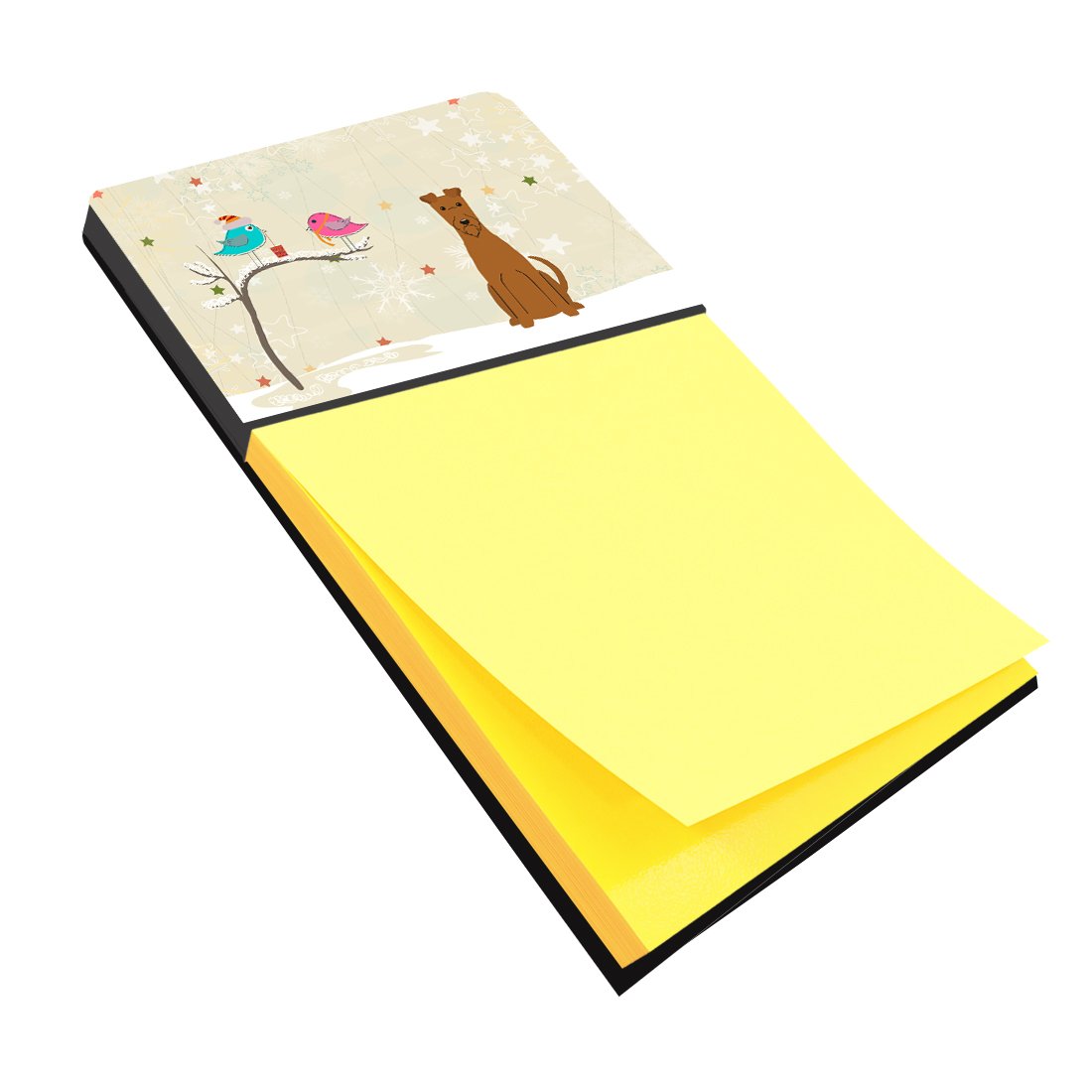 Christmas Presents between Friends Irish Terrier Watercolor Sticky Note Holder Refillable Dispenser Desk Accessory 3x3 Pad Gift