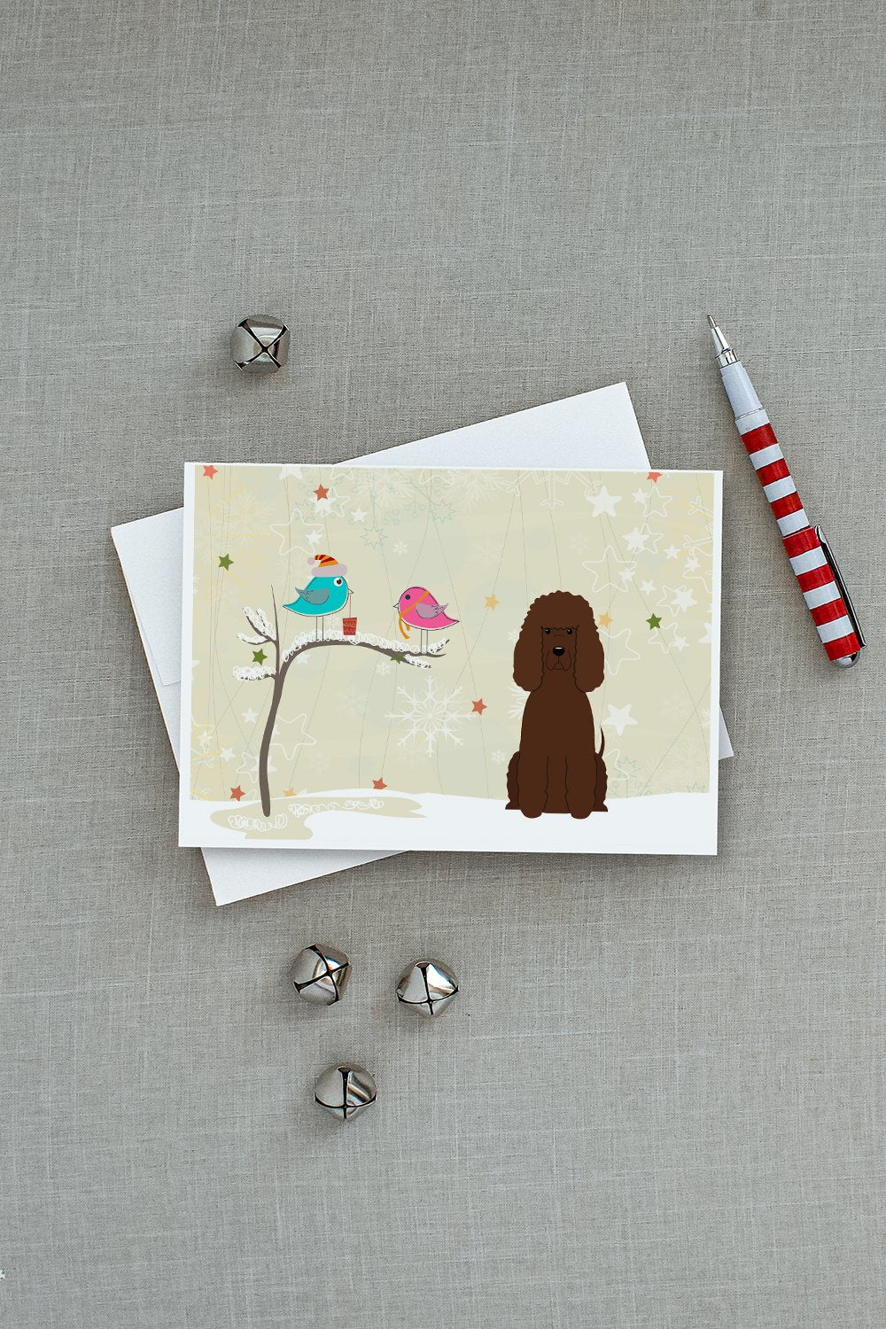 Christmas Presents between Friends Water Spaniel Greeting Cards Pack of 8 Blank Cards with Envelopes Whimsical A7 Size 5x7