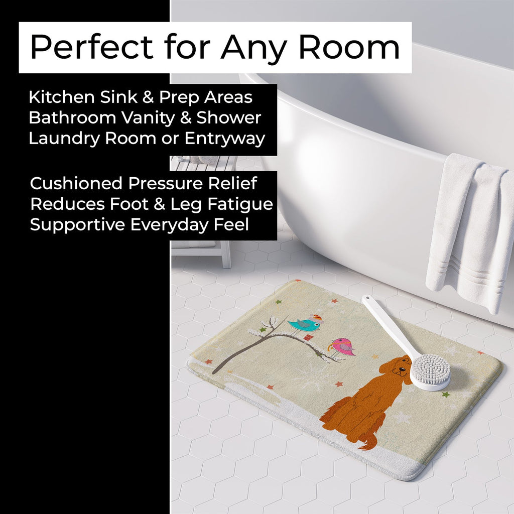 Christmas Presents between Friends Irish Setter Memory Foam Kitchen Mat Machine Washable Anti-Fatigue Cushion Comfort Bath or Kitchen Rug