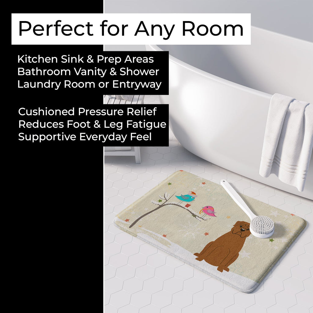 Christmas Presents between Friends Dogue de Bourdeaux Memory Foam Kitchen Mat Machine Washable Anti-Fatigue Cushion Comfort Bath or Kitchen Rug