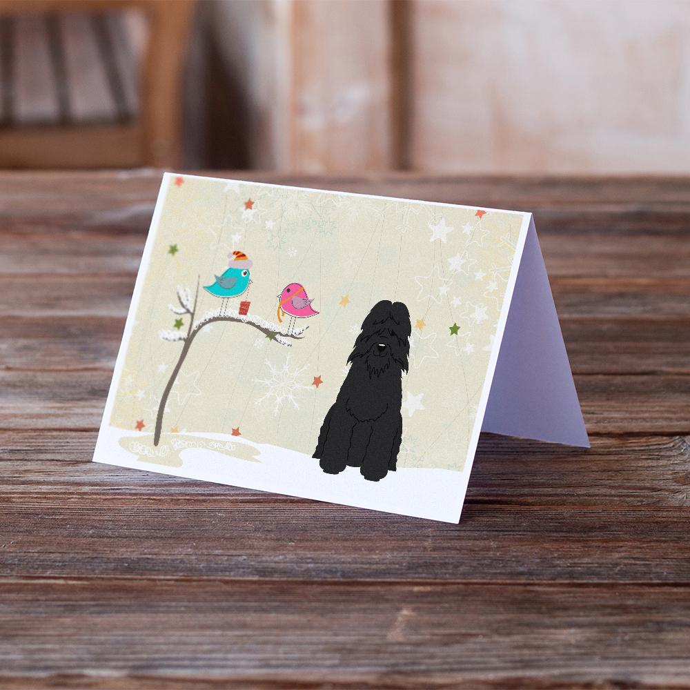 Christmas Presents between Friends Bouvier des Flandres Greeting Cards Pack of 8 Blank Cards with Envelopes Whimsical A7 Size 5x7