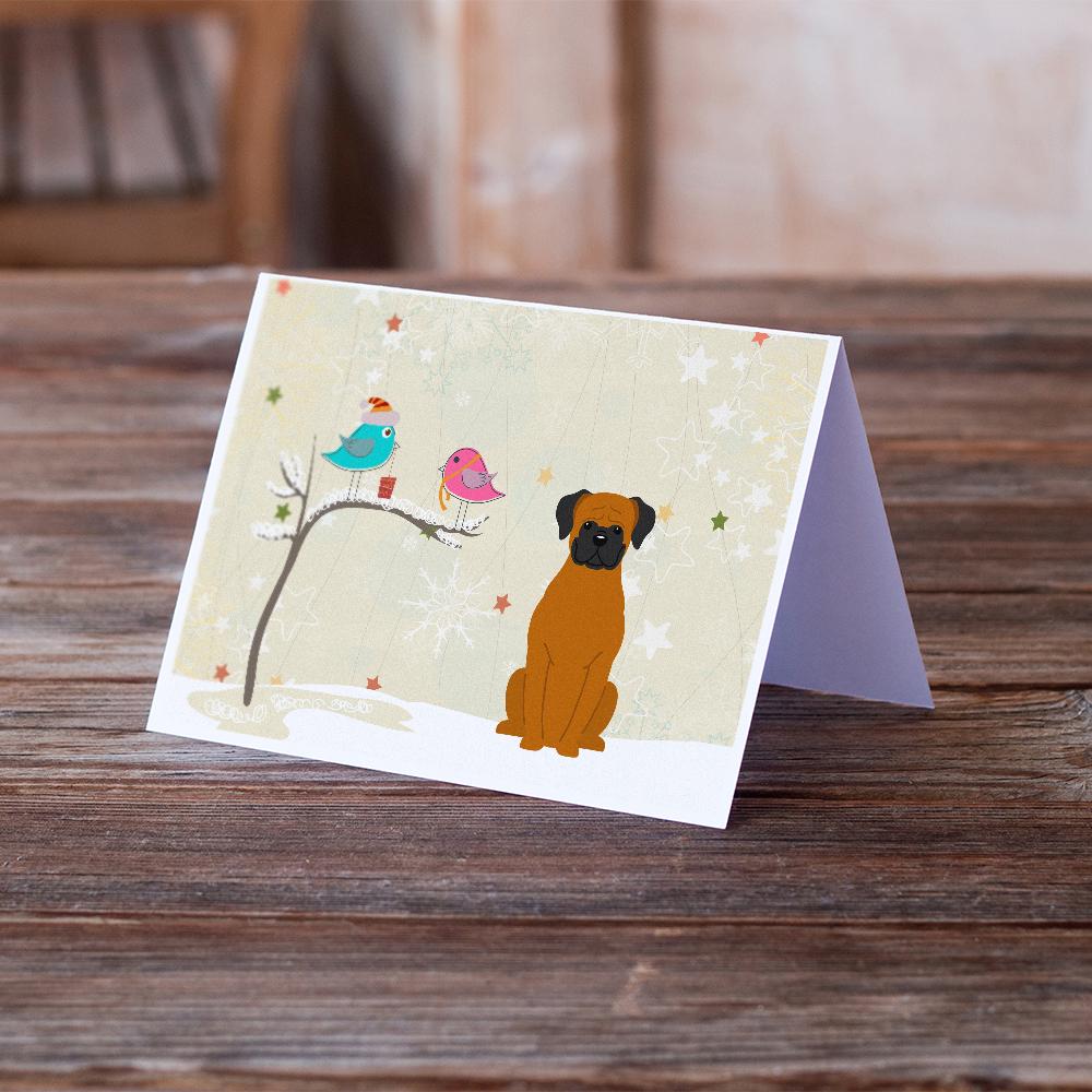 Christmas Presents between Friends Boxer - Fawn Greeting Cards Pack of 8 Blank Cards with Envelopes Whimsical A7 Size 5x7