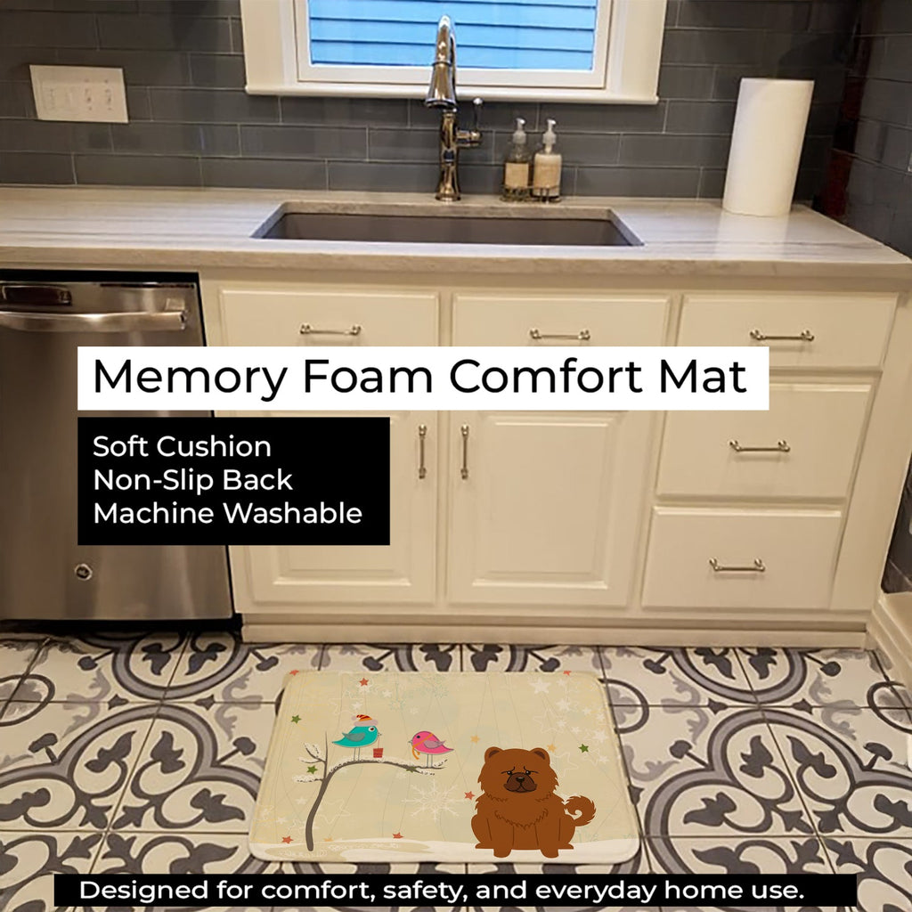 Christmas Presents between Friends Chow Chow - Red Memory Foam Kitchen Mat Machine Washable Anti-Fatigue Cushion Comfort Bath or Kitchen Rug