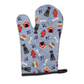 Dog House Collection Standard Schnauzer Black Oven Mitt Heat Resistant Thick Oven Mitt for Hot Pans and Oven, Kitchen Mitt Protect Hands, Cooking Baking Glove