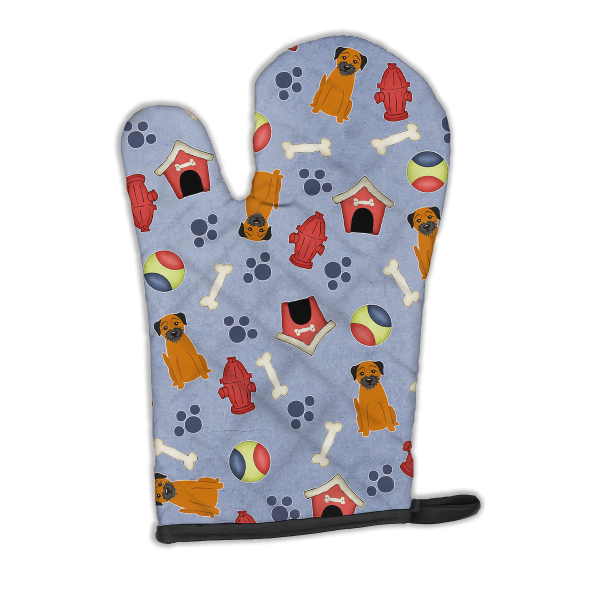 Dog House Collection Border Terrier Oven Mitt Heat Resistant Thick Oven Mitt for Hot Pans and Oven, Kitchen Mitt Protect Hands, Cooking Baking Glove