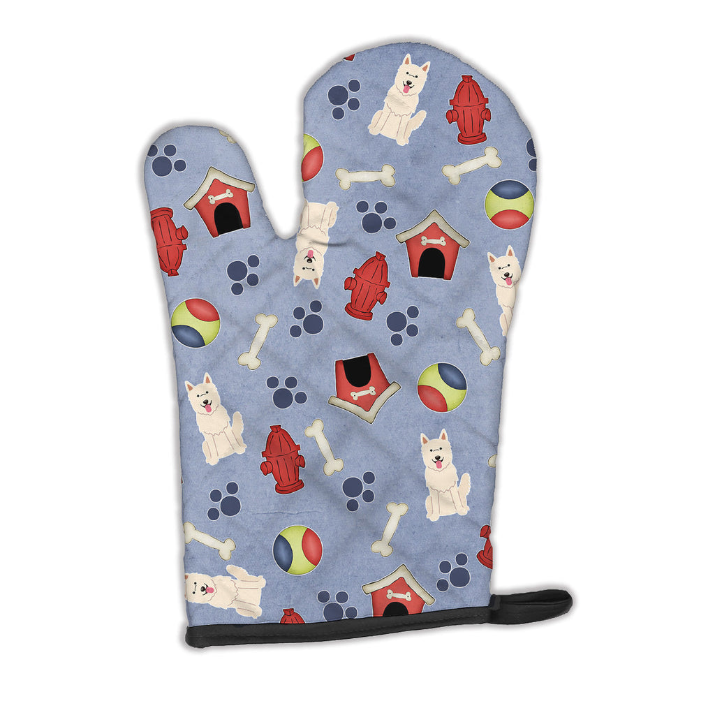 Dog House Collection White German Shepherd Oven Mitt Heat Resistant Thick Oven Mitt for Hot Pans and Oven, Kitchen Mitt Protect Hands, Cooking Baking Glove