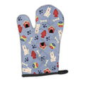 Dog House Collection White German Shepherd Oven Mitt Heat Resistant Thick Oven Mitt for Hot Pans and Oven, Kitchen Mitt Protect Hands, Cooking Baking Glove