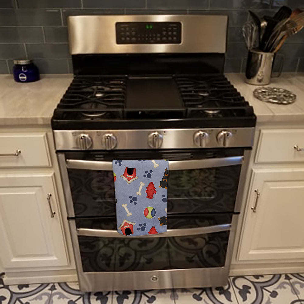 Dog House Collection Beauce Shepherd Dog Kitchen Towel Velour Plush Front and Cotton Loop Back Machine Washable
