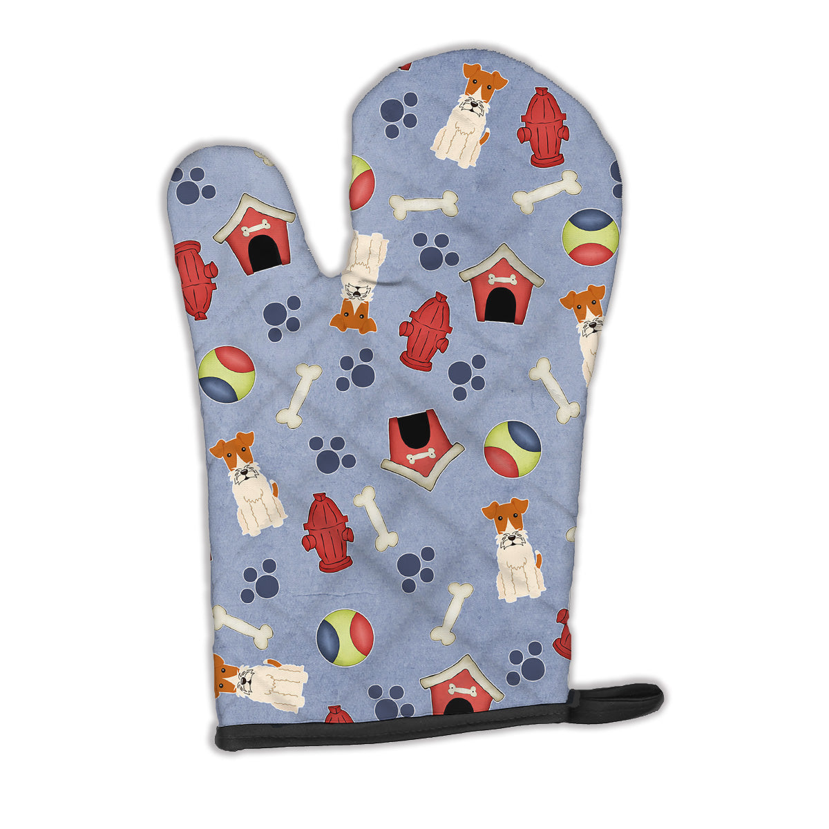 Dog House Collection Wire Fox Terrier Oven Mitt Heat Resistant Thick Oven Mitt for Hot Pans and Oven, Kitchen Mitt Protect Hands, Cooking Baking Glove