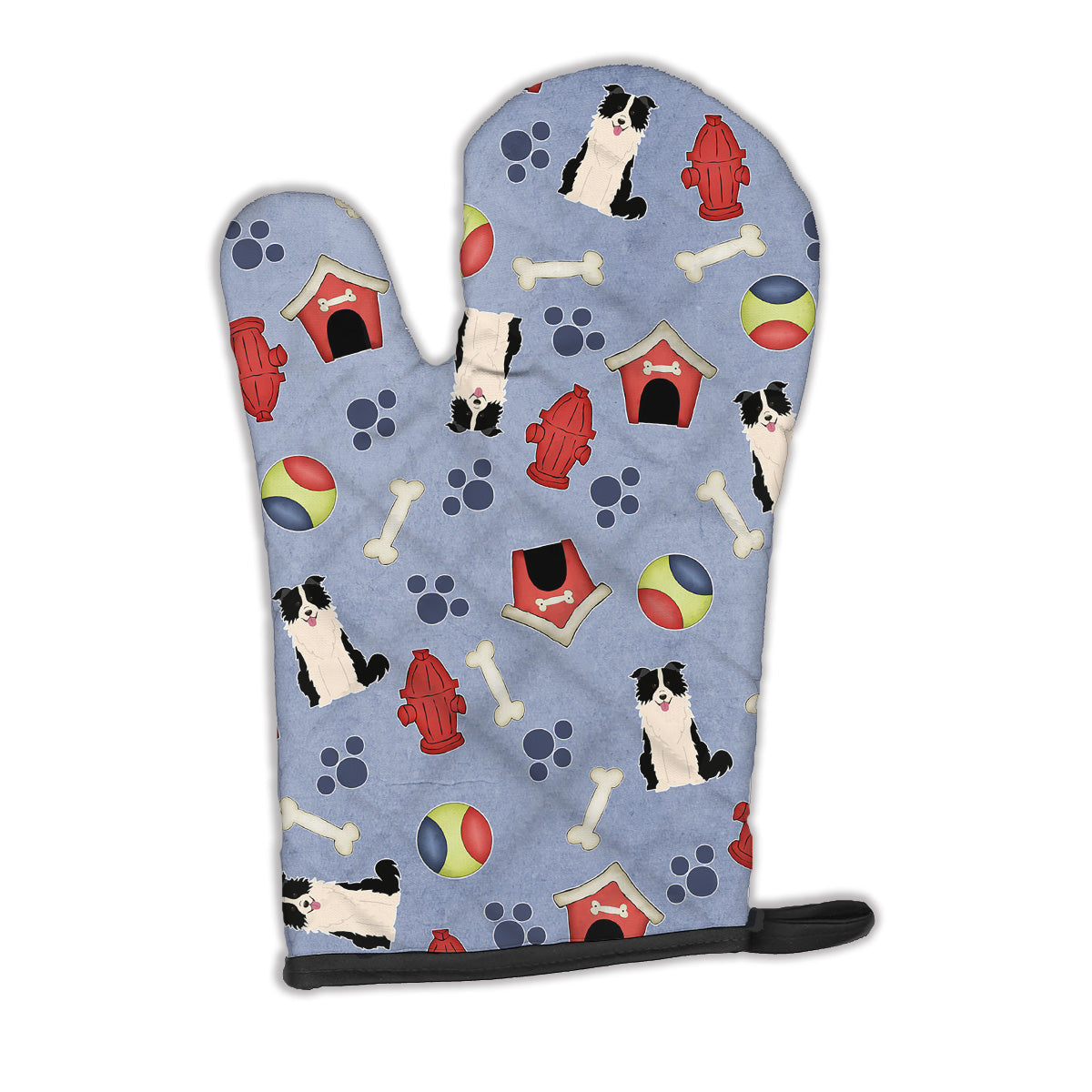 Dog House Collection Border Collie Black White Oven Mitt Heat Resistant Thick Oven Mitt for Hot Pans and Oven, Kitchen Mitt Protect Hands, Cooking Baking Glove