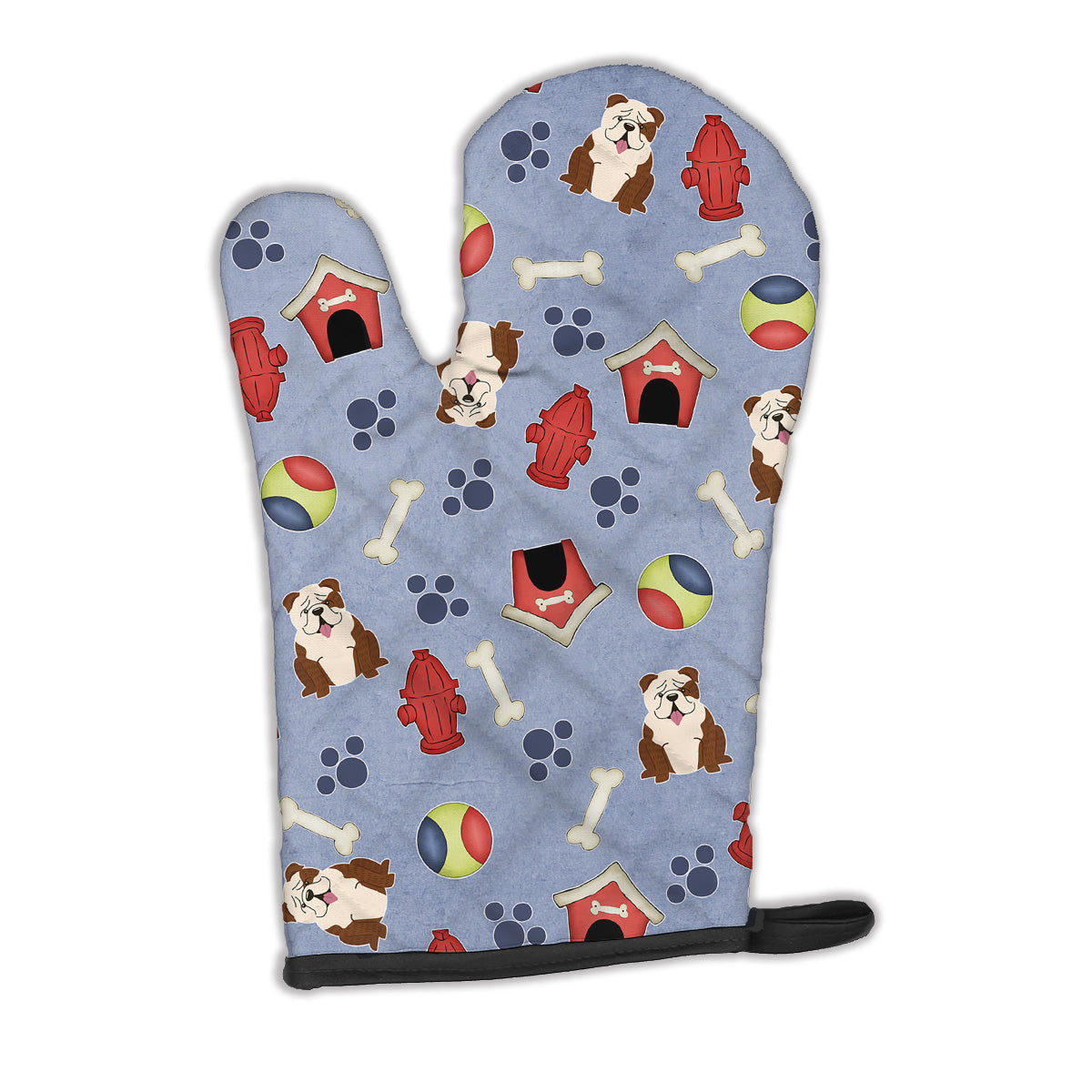 Dog House Collection English Bulldog Brindle White Oven Mitt Heat Resistant Thick Oven Mitt for Hot Pans and Oven, Kitchen Mitt Protect Hands, Cooking Baking Glove