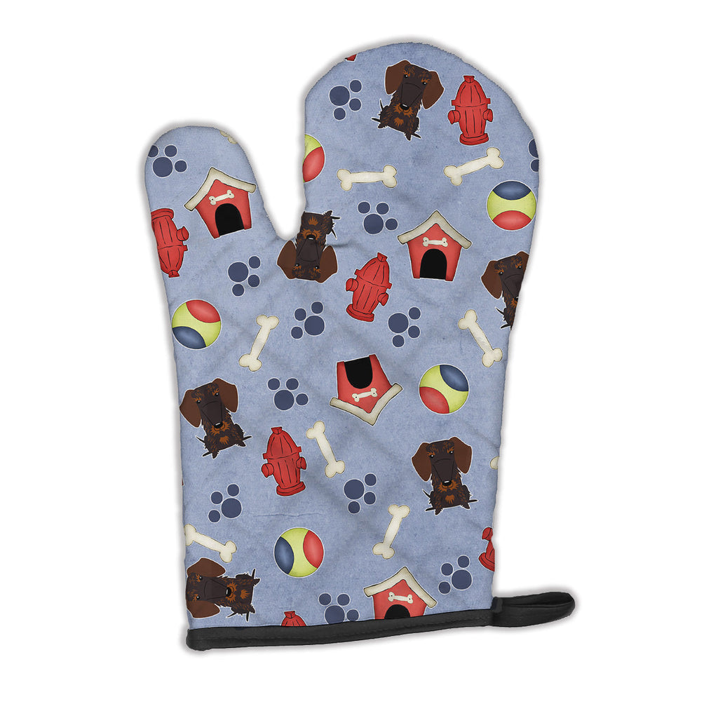 Dog House Collection Wire Haired Dachshund Chocolate Oven Mitt Heat Resistant Thick Oven Mitt for Hot Pans and Oven, Kitchen Mitt Protect Hands, Cooking Baking Glove